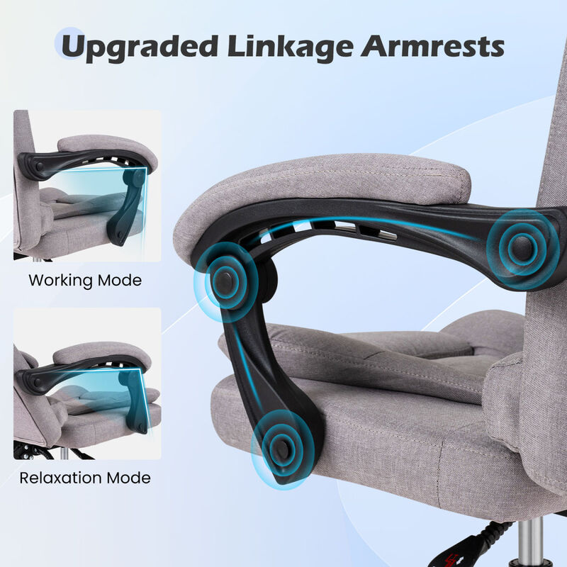 Ergonomic Executive Office Chair High Back with Armrests and Leather Seat image number 6