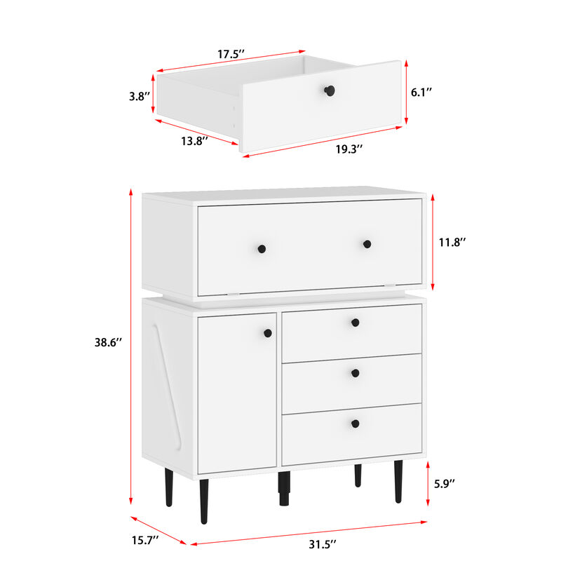 3-Drawer Dresser Creative Storage Cabinet With Robot Shape