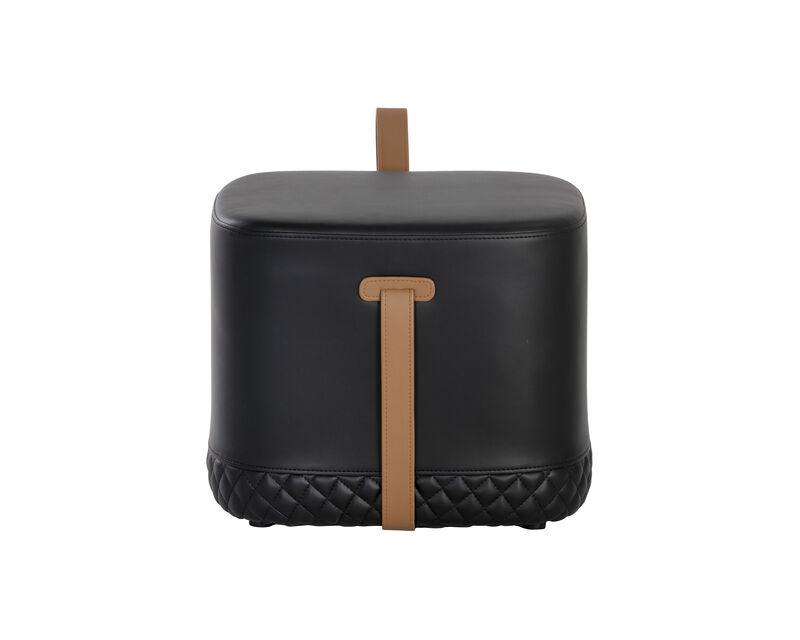 Isadora Napa Black / Napa Cognac Ottoman image number 2