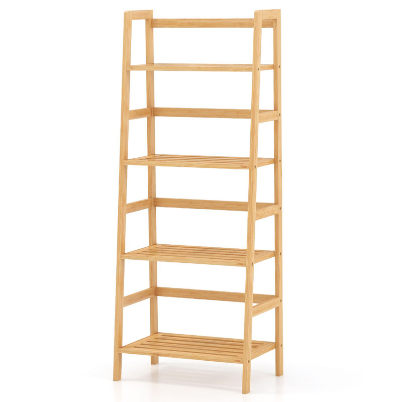 47.5 Inch 4-Tier Multifunctional Bamboo Bookcase Storage Stand Rack