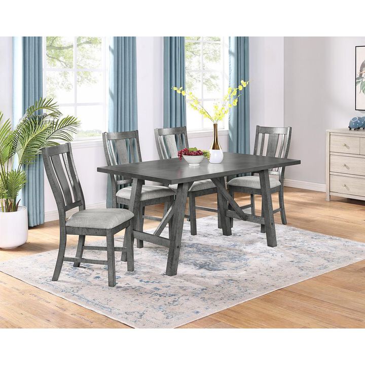 Best Quality Furniture Modern farmhouse rustic grey dining table