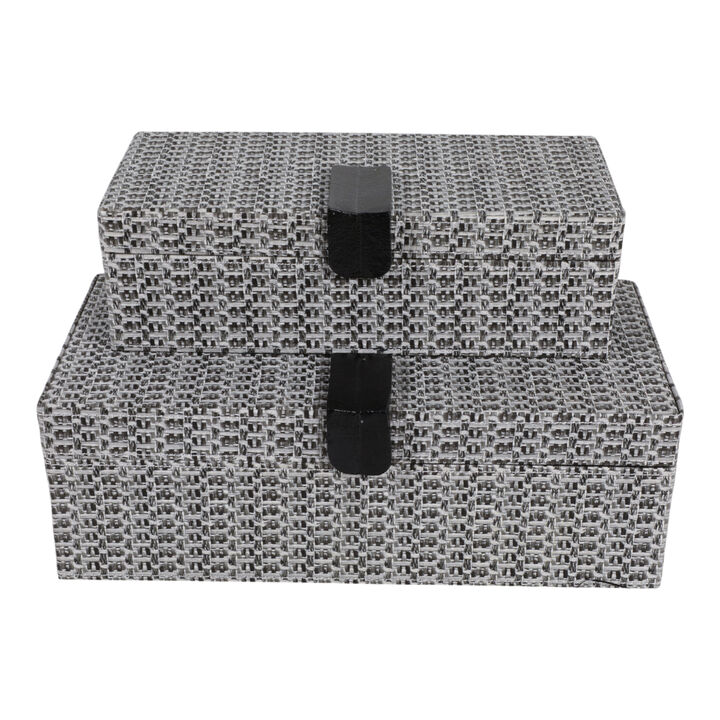 S/2 Snakeskin Boxes W/Hardware