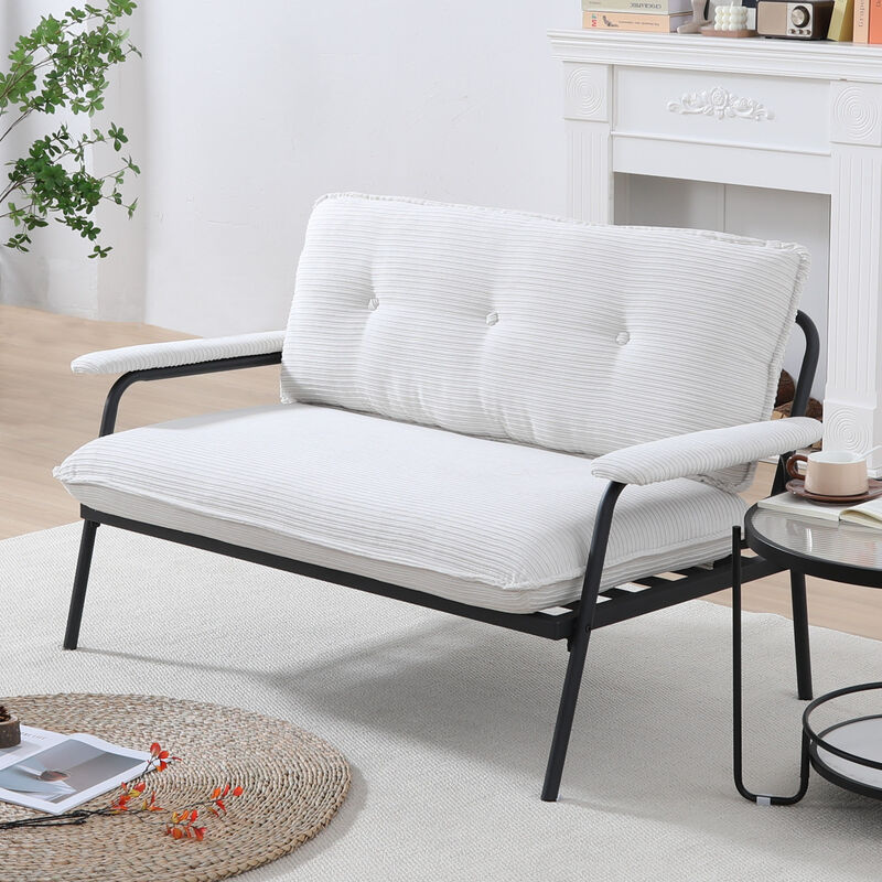 Merax Compact 2-Seater Retro-Modern Sofa image number 2