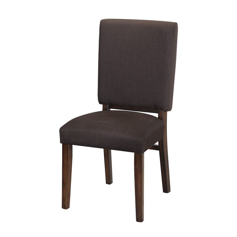 Streamdale Chocolate Brown Fabric Side Chairs 2 Piece Set