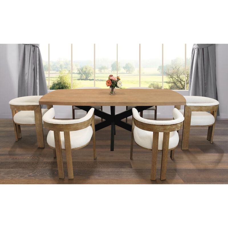 Logan 82 Dining Table with 6 Trish Irovy Chairs