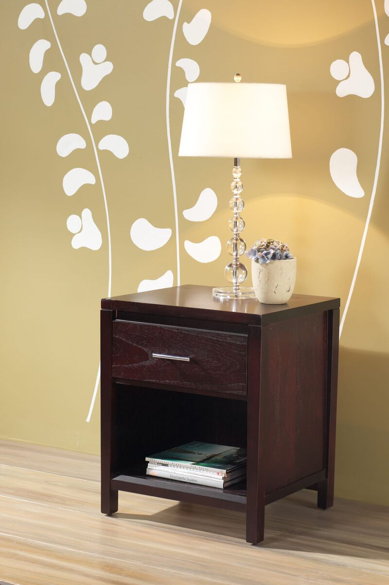 Nevis One Drawer Nightstand in Espresso
