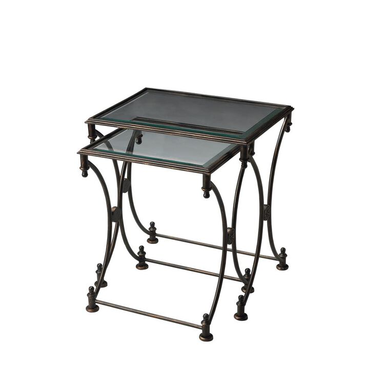 Butler Specialty Beverly Metal Nesting Tables, Black