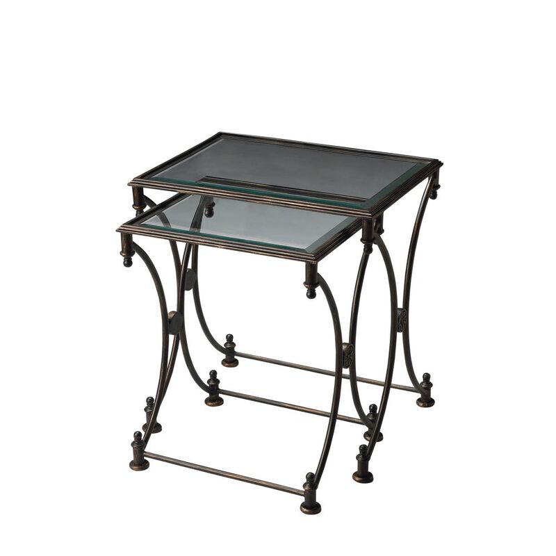 Butler Specialty Beverly Metal Nesting Tables, Black