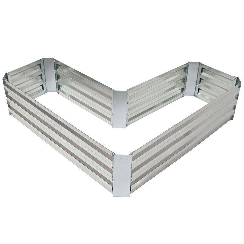 L-Shaped Galvanized Steel Raised Planter Bed