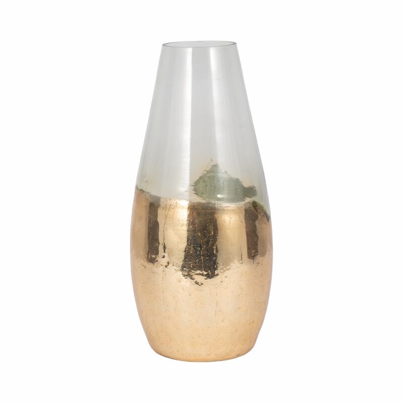 Glass 15" Gold Dipped Vase image number 3