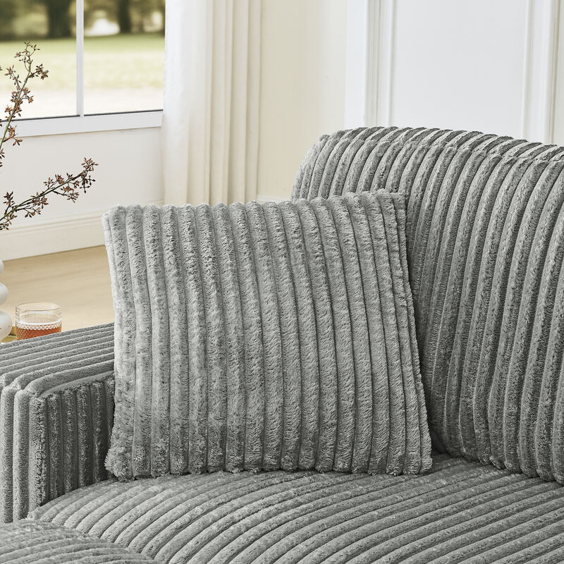 Merax Convertible Loveseat Sofa Bed with Arc Footstool image number 6