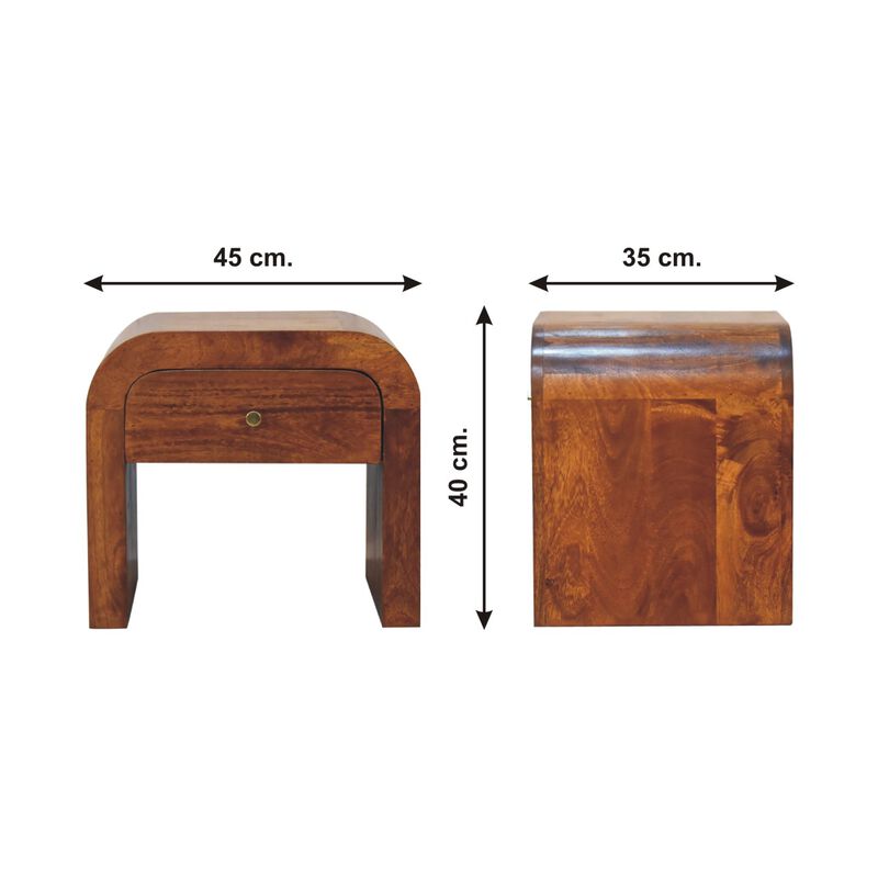 Artisan Furniture Darcy 1 Drawer Chestnut Solid Wood Nightstand