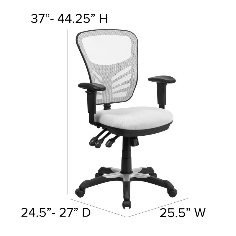 Nicholas Mid-Back Dark Gray Mesh Multifunction Executive Swivel Ergonomic Office Chair with Adjustable Arms image number 4