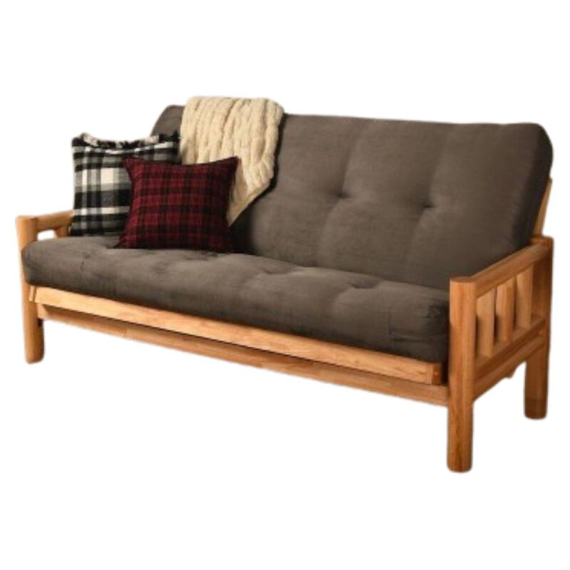 Lodge Frame-Natural Finish-Suede Gray Mattress