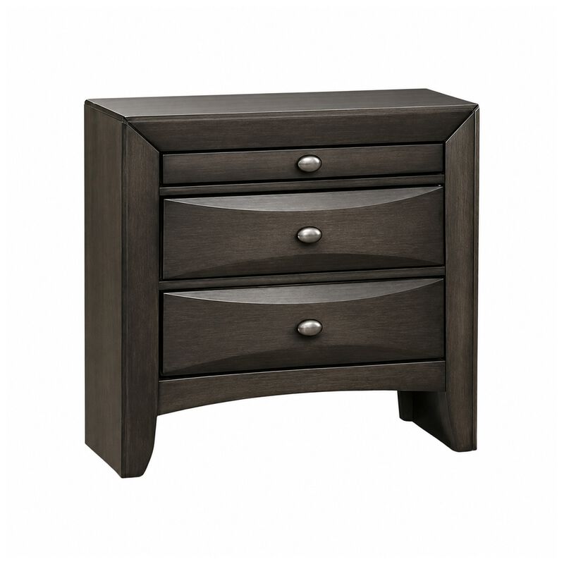 Simo 4pc Queen Bedroom Set w Bookcase Headboard w Drawers, Gray image number 2