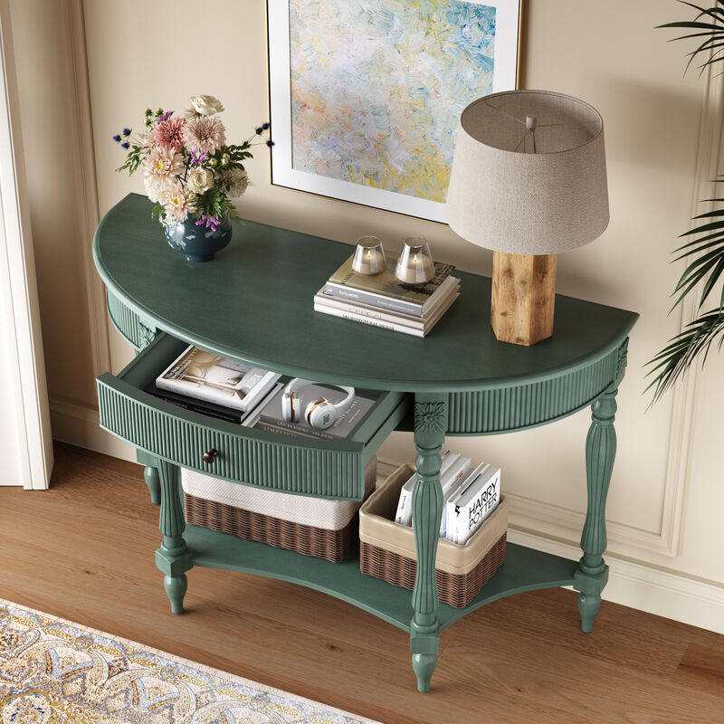 Muxtur Half Moon Console Table image number 2