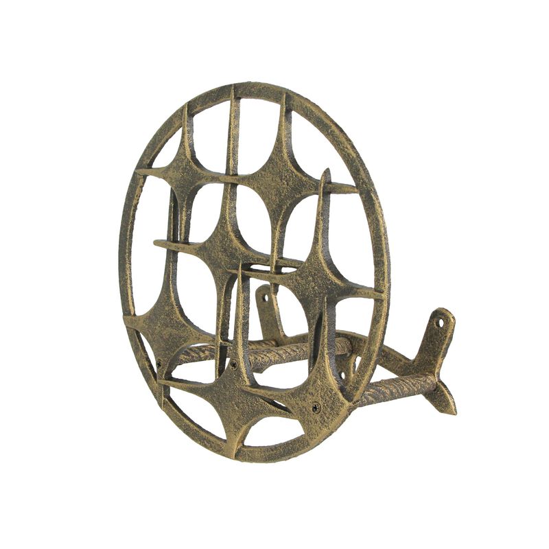 Cast Iron Mid Century Modern Stars Decorative Wall Mounted Garden Hose Holder image number 6