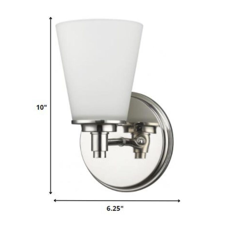 Hivvago Silver Wall Light with Frosted Glass Shade