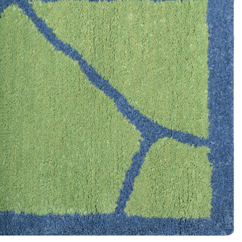 RUGSOTIC CARPETS HAND TUFTED WOOL ECO-FRIENDLY AREA RUGS  - Rectangle Shape, Green & Blue, Contemporary Modern Design, High Pile Handmade Area Rugs for Living Room, Bed Room (K00692) image number 3