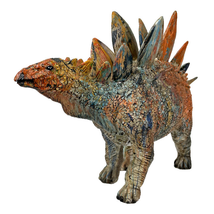 Colorful Stegosaurus Statue - 7.5" Detailed Dinosaur Decor for Home or Office