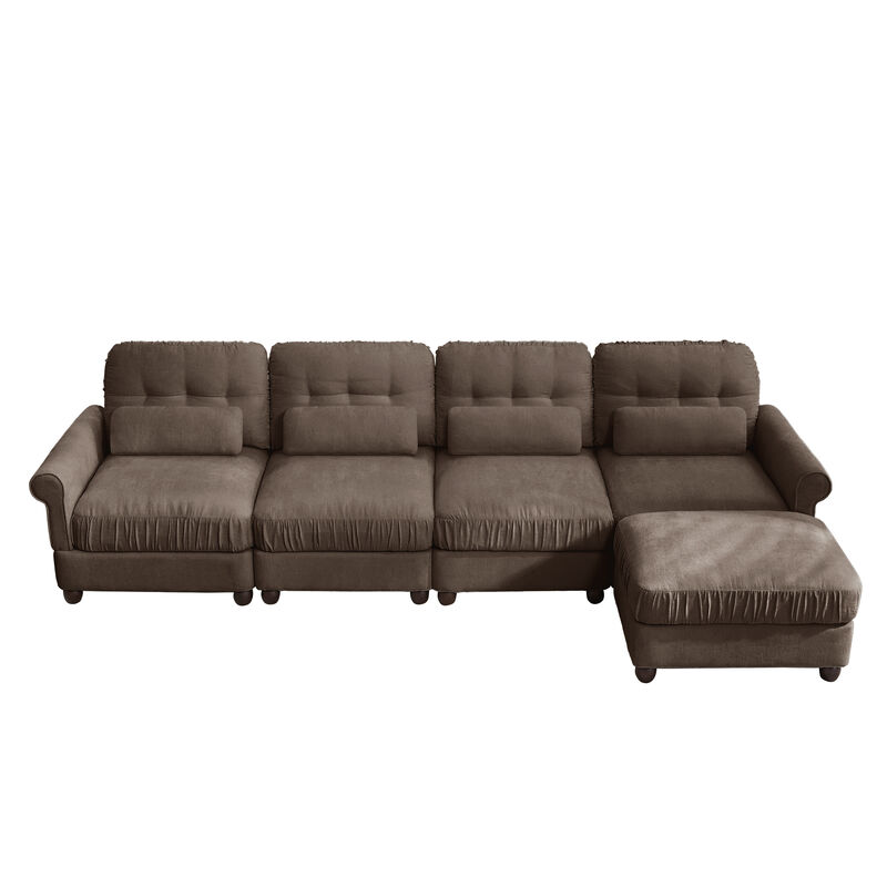 Toxmam Chenille 4‑Seat Modular Sectional Sofa image number 0