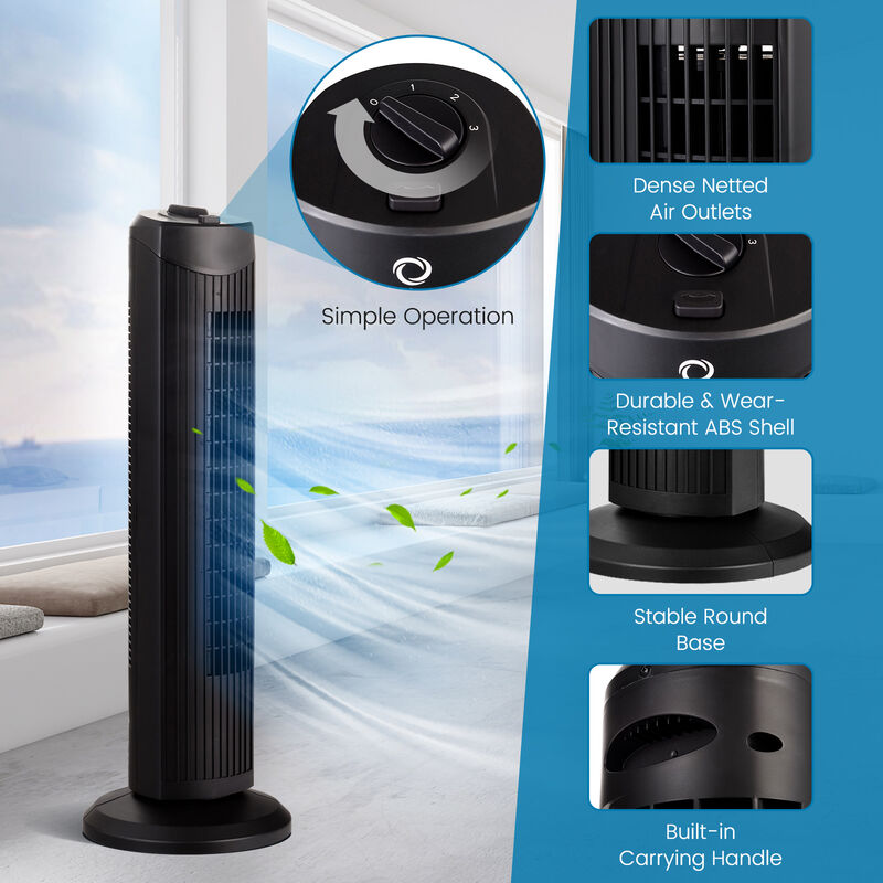 Fantask Quiet Bladeless Oscillating Tower Fan