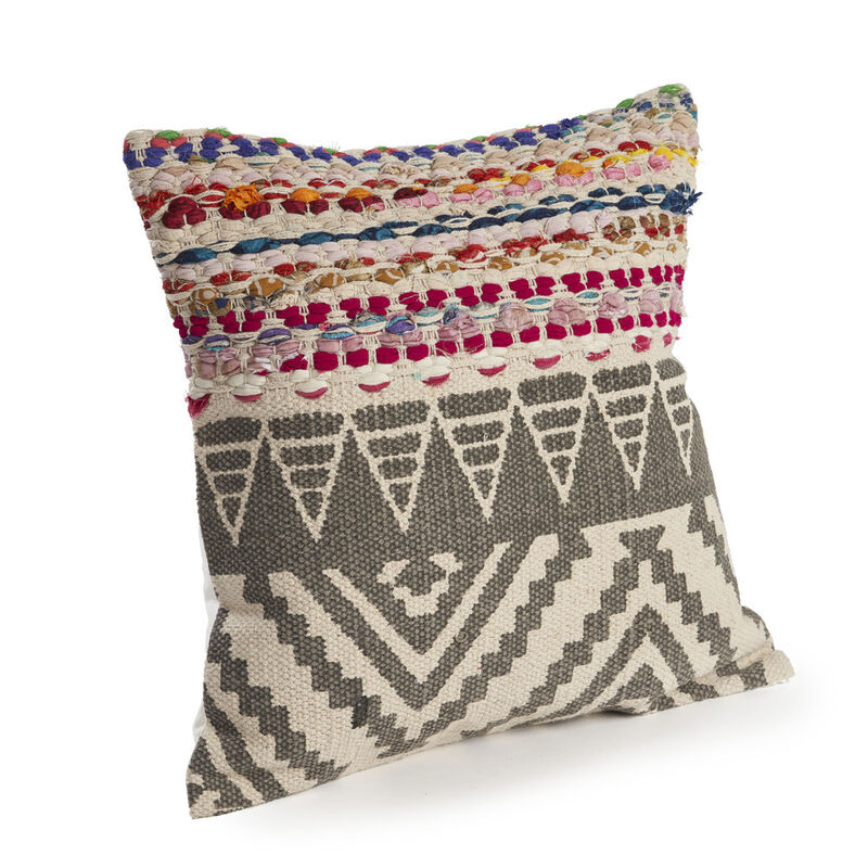 Textured Geometric Zippered Pillow &ndash; Soft Decorative Cushion for Living Room
