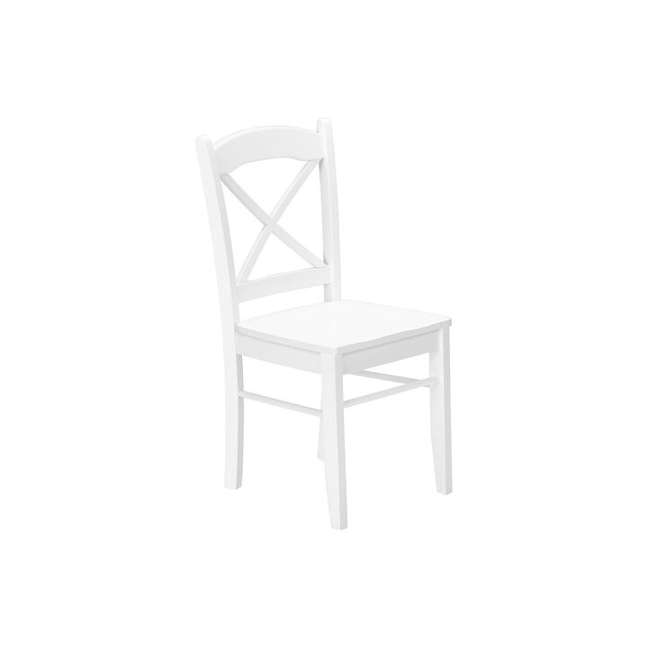 Monarch Specialties I 1320 - Dining Chair, Set Of 2, Side, Kitchen, Dining Room, White, Wood Legs, Transitional