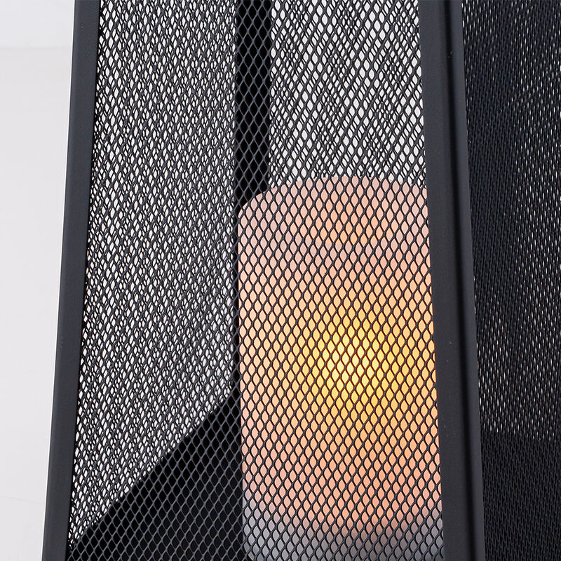H10" Solar Outdoor Lantern with Flickering Candle Light Modern Metal Mesh Patio Lantern with Handle Solar Powered Decorative Lantern for Garden Deck Pathway Camping image number 7