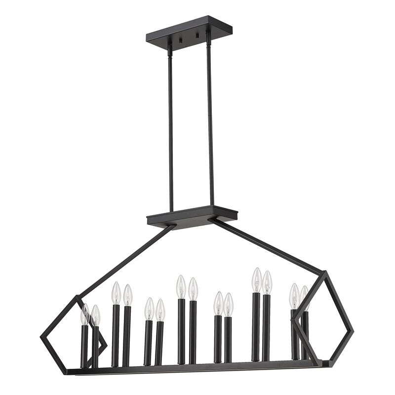 Hivvago Luca 14-Light Matte Black Island Pendant