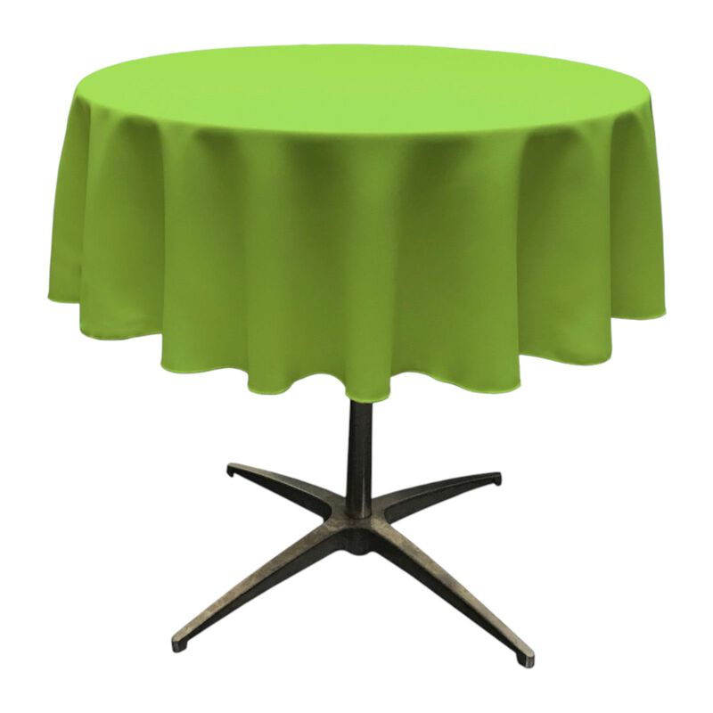 Polyester Poplin Round Tablecloth 51 Inch Dining Table Cover image number 0