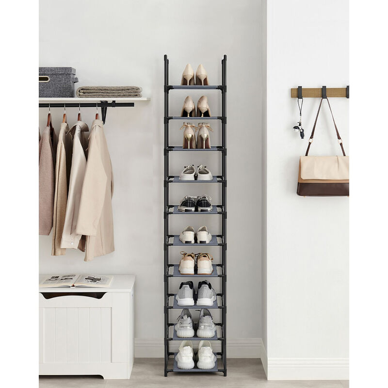 10-Tier Adjustable Shoe Rack for Efficient Storage and Organization