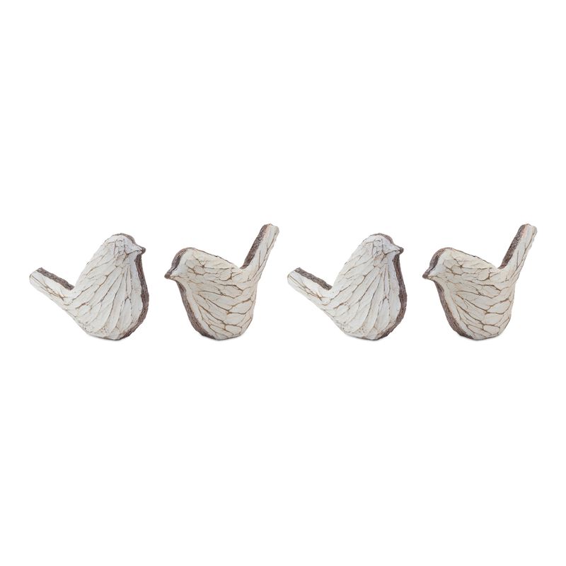Bird Figurine Decorative Accent for Home or Garden Decor (Set of 4)