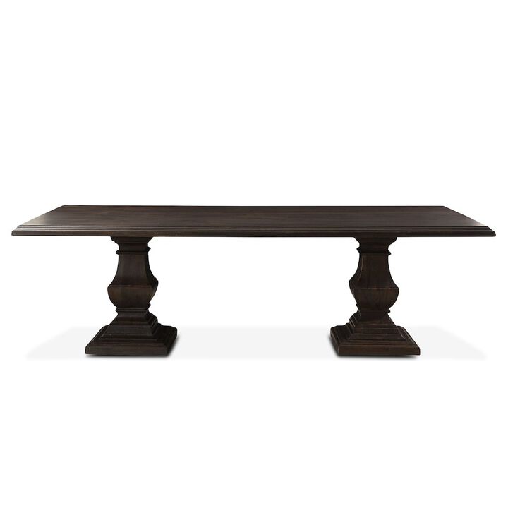 World Interiors Toulon 98" Dining Table in Vintage Brown Finish