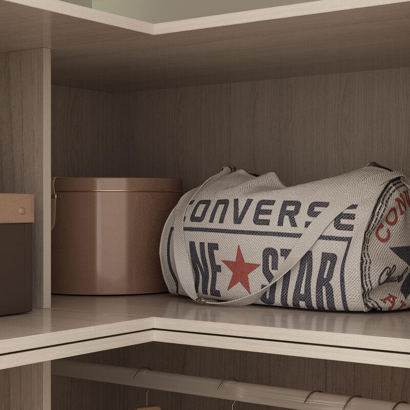 FUFU&GAGA Corner Wardrobe Closet with Frosted Glass Doors and Shelves for Bedroom (86.6" H x 35.4" W x 35.4" D) Brown