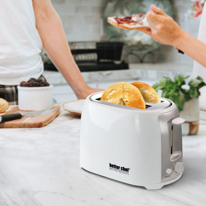 Better Chef Cool Touch Wide-Slot Toaster- White
