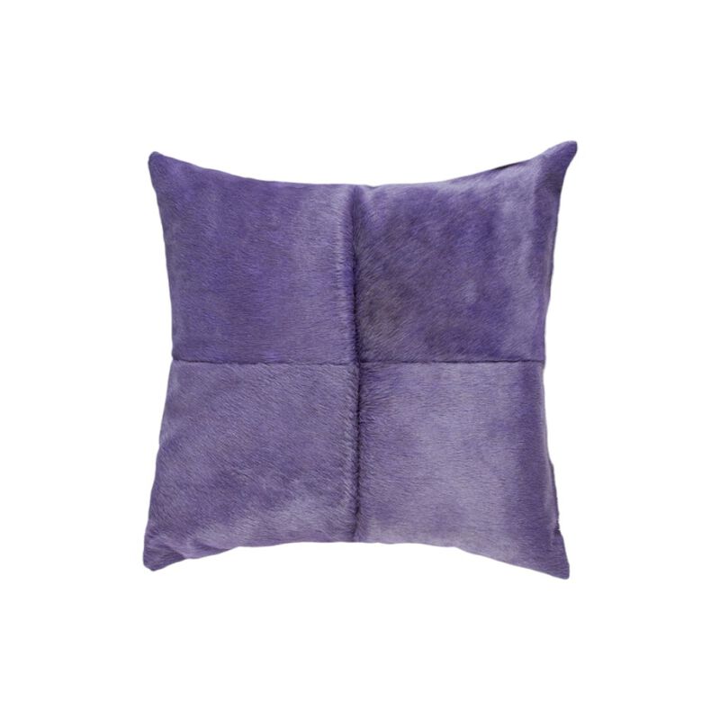 HomeRoots Set of Two 18" Purple Cowhide Throw Pillows image number 3