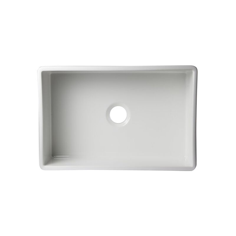 ALFI brand White 30 Decorative Lip Apron Single Bowl Fireclay Farmhouse Kitchen Sink