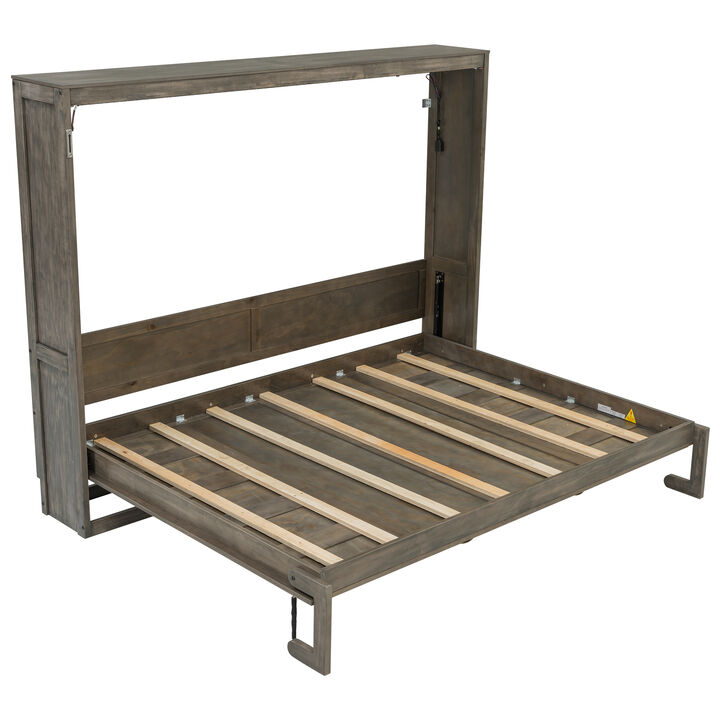 Merax Murphy Bed with Desk & LED Light