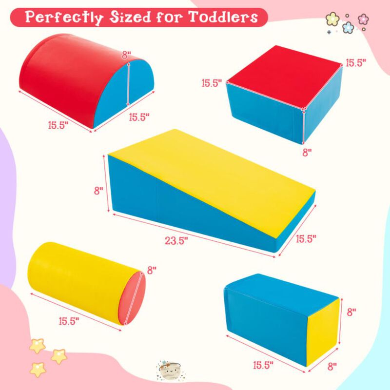 Hivvago 5-Piece Kids Climb and Crawl Activity Playset