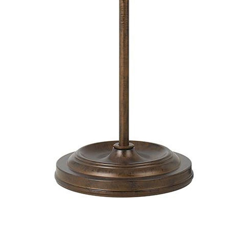 Adjustable Height Metal Pharmacy Lamp with Pull Chain Switch, Bronze - Benzara