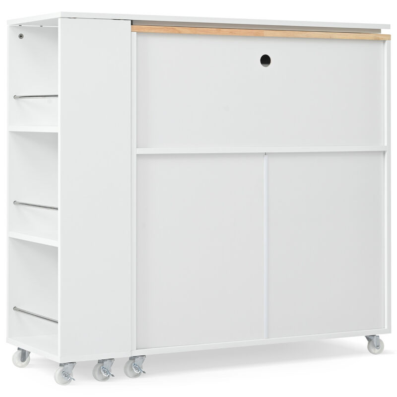 Mibusp Rolling Kitchen Island With Extended Table image number 7