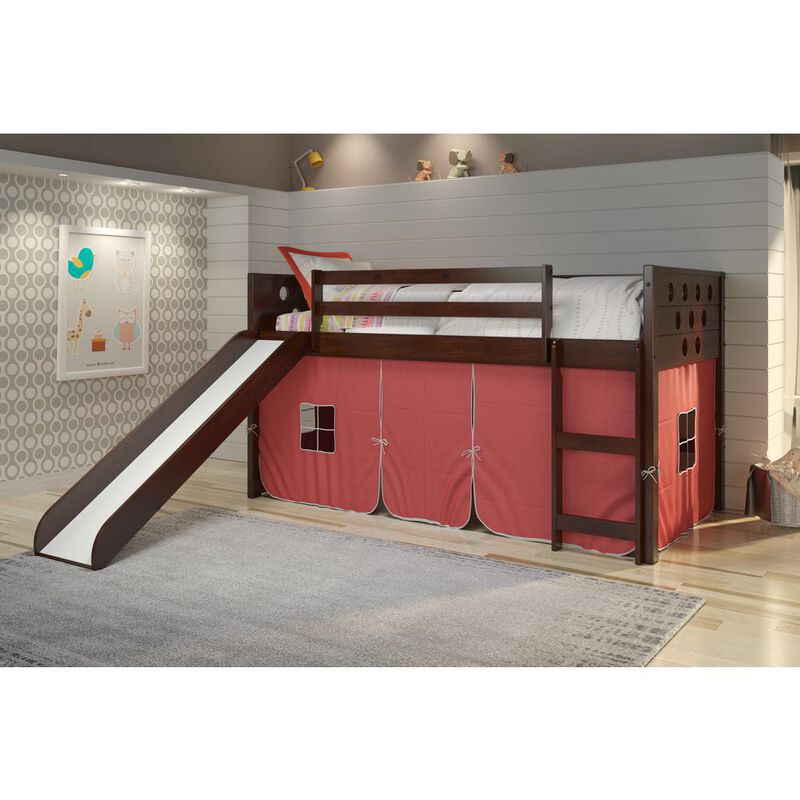 Donco Kids Circles Low Loft Bed, Dark Cappuccino