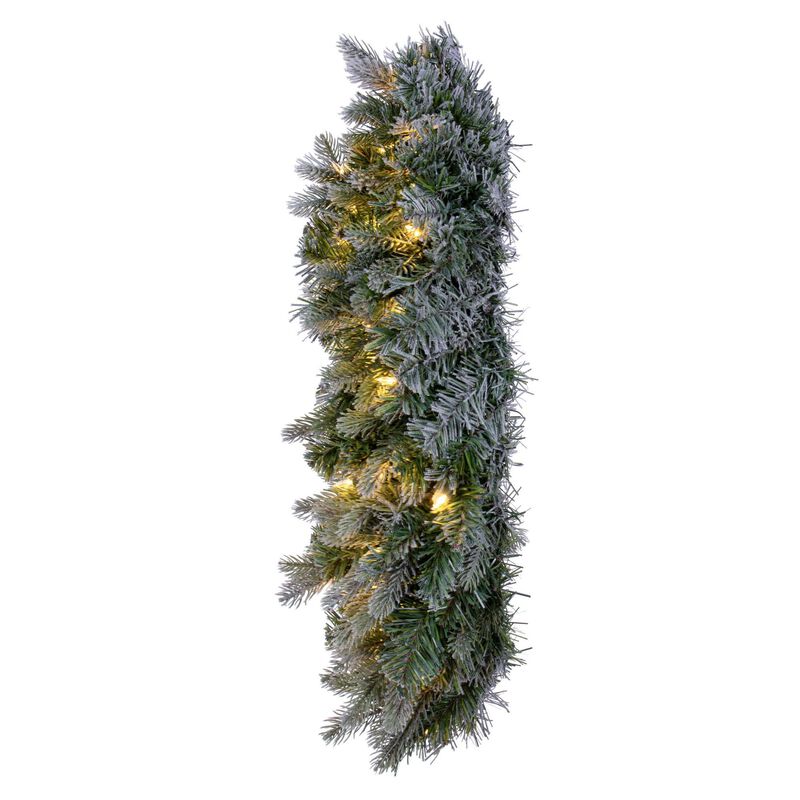 Vickerman 30" Frosted Douglas Fir Artificial Pre-Lit Wreath with Warm White LED Mini Lights. image number 2