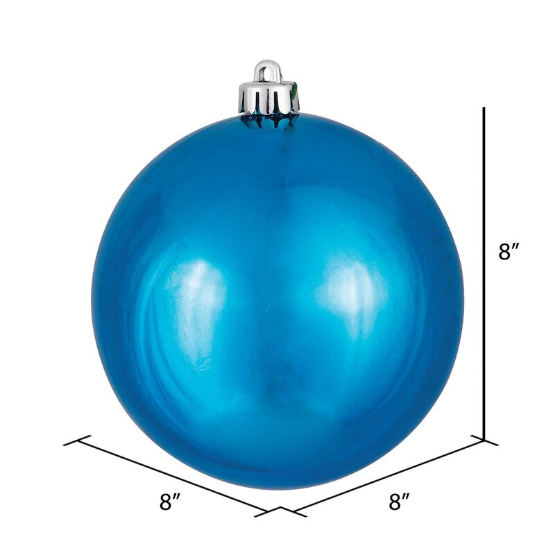 Vickerman 8" Turquoise Shiny Ball Ornament image number 1