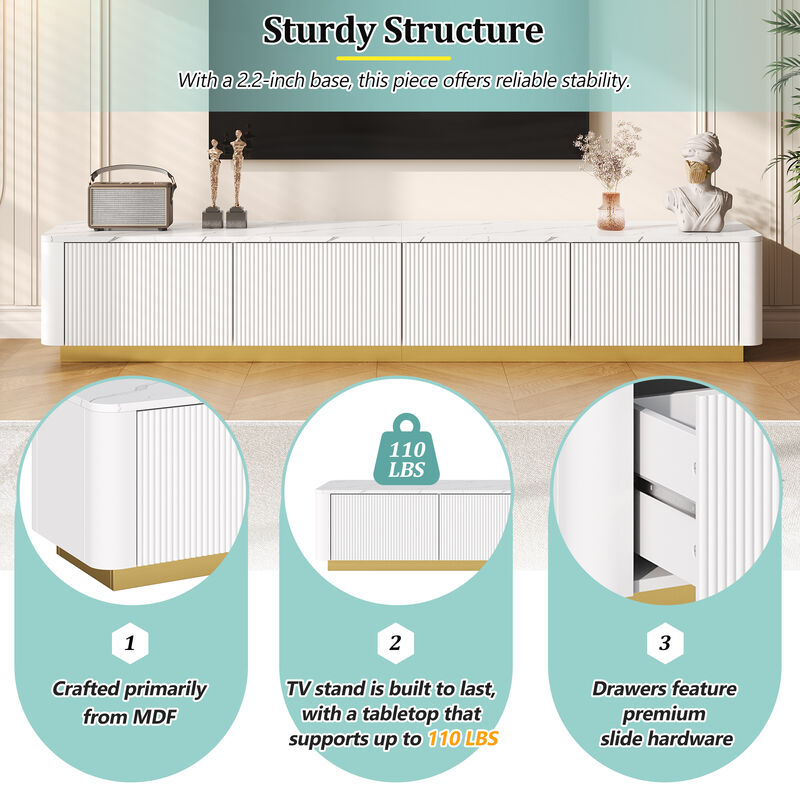 Merax Luxury Fluted TV Stand for TVs