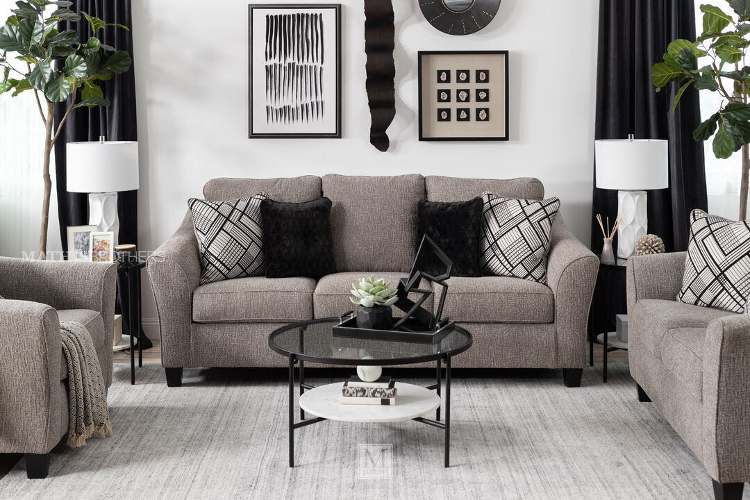 Ashley Barnesley Sofa for living room, grey fabric