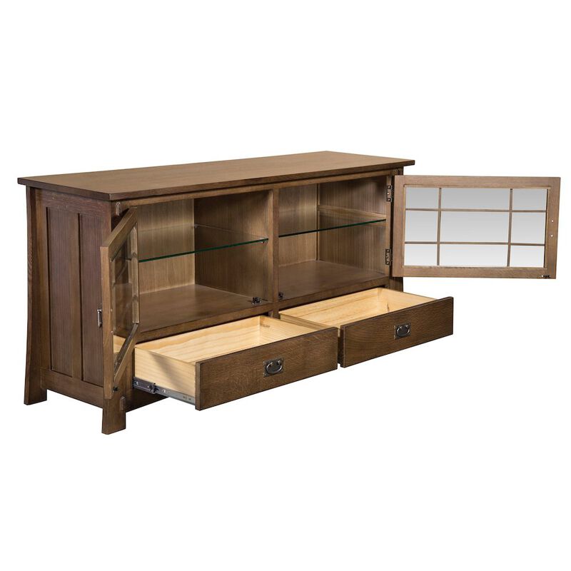 Crafters and Weavers Mission Quarter Sawn Oak 60 TV Stand - Walnut