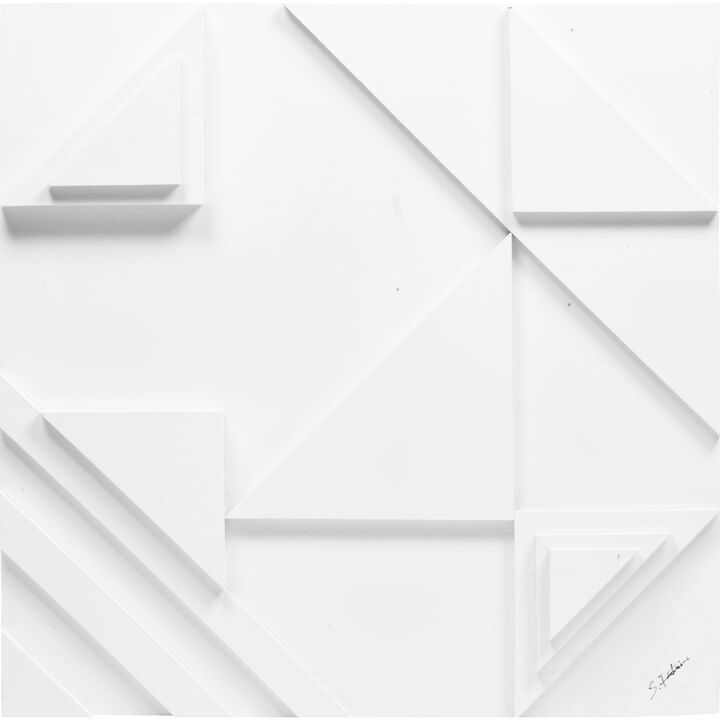 White Multi Level Panel Unframed Square Wall Decor 24" x 24"