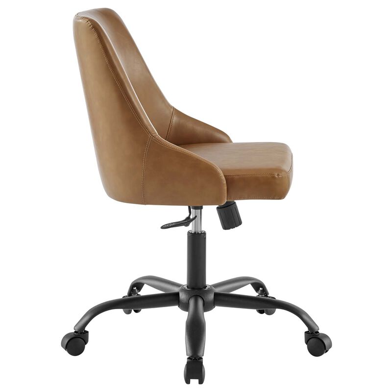 Modway Furniture - Designate Swivel Vegan Leather Office Chair Black Gray image number 3
